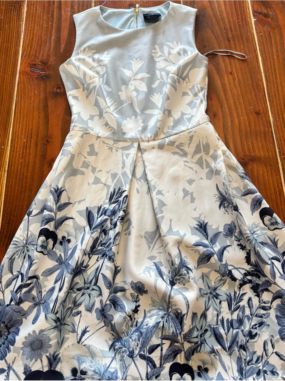 Just...Taylor Pale Blue and White Floral Midi Dress